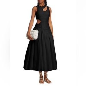 Aje Jolie Abstract Cut Out Midi Dress